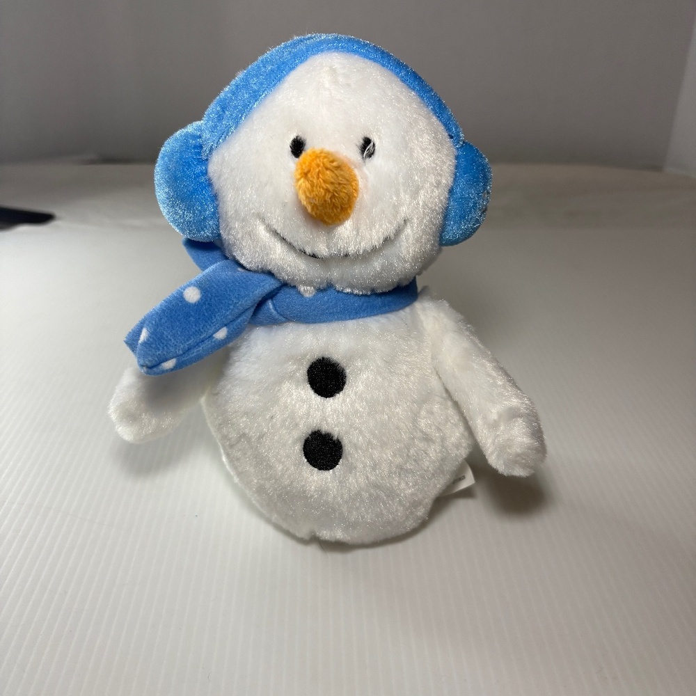 American Greetings Plush Snowman In Blue Earmuffs & Scarf 9” Stuffed Animal 2020